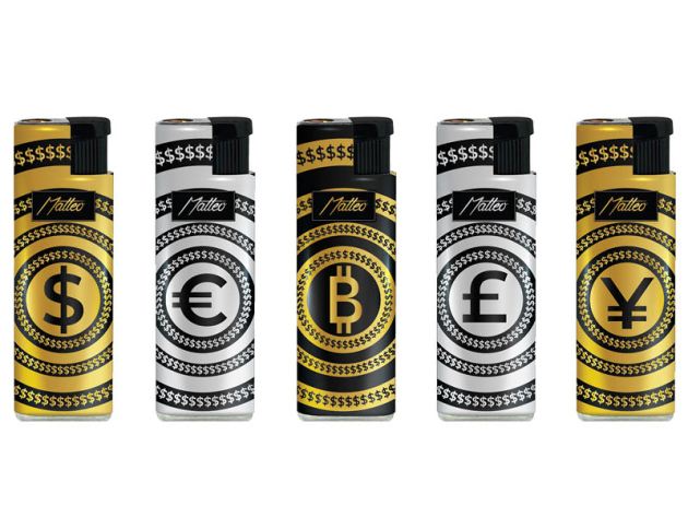 Sturmfeuerzeuge "Money" Metallhülle und Logo, 25er Display