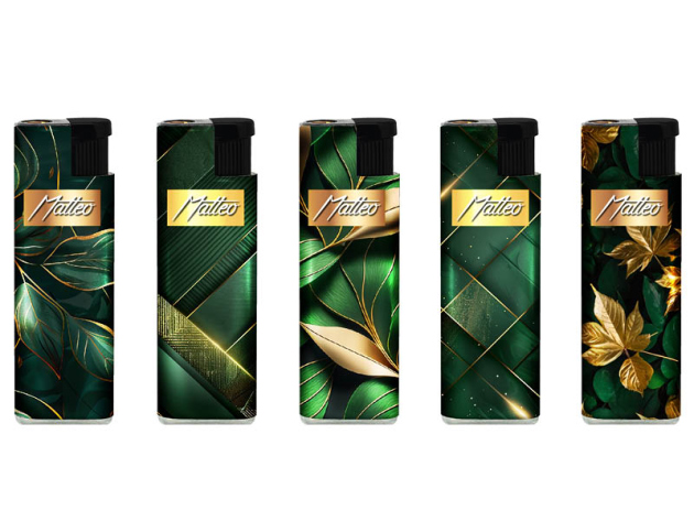 Sturmfeuerzeuge "Emerald and Gold" Metallhülle und Logo, 25er Display