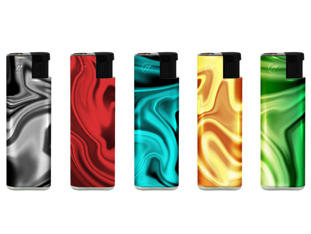 Sturmfeuerzeuge "Luxury Metal" Metallhülle und Logo, 25er Display