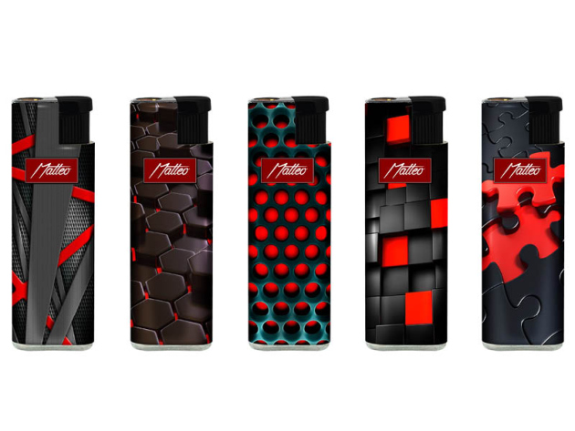 Sturmfeuerzeuge "Red" Metallhülle und Logo, 25er Display