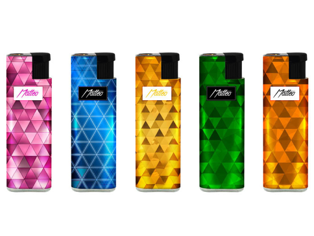 Sturmfeuerzeuge "Triangle" Metallhülle und Logo, 25er Display