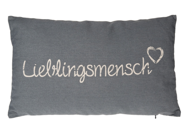 Kissen Deko "Lieblingsmensch"; grau;  30 x 50 cm; UVP: 14,99 Euro