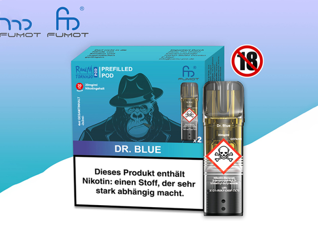 RandM Tornado Prefilled Pod - Dr. Blue (Blaubeere) - 20mg - 2er Set