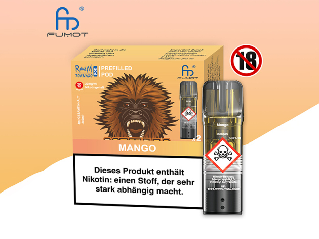 RandM Tornado Prefilled Pod - Mango (Mango) - 20mg - 2er Set