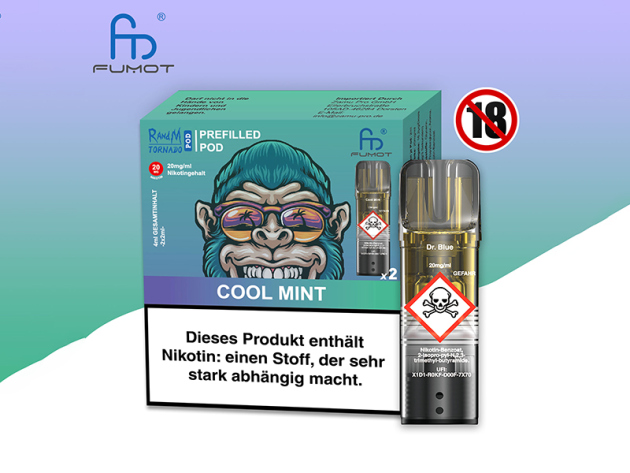 RandM Tornado Prefilled Pod - Cool Mint (Minze) - 20mg - 2er Set