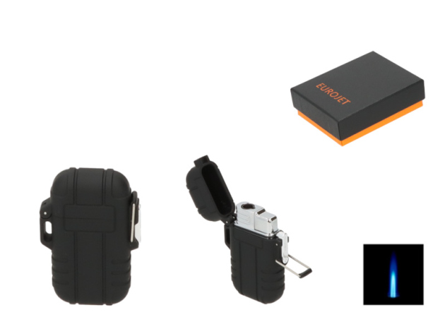 Zigarrenfeuerzeug "Eurojet"schwarz gummiert, Jet-Flame