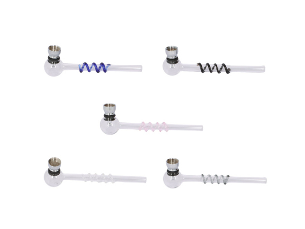 Glaspfeife "Feder" 5-fach sortiert, 10er Pack