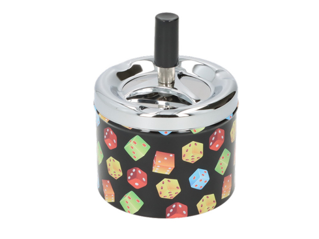 Drehaschenbecher "Würfel" Ø 9,5 cm, H: 8 cm