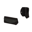 Pfeifentasche Leinen 1er, schwarz mit Kautschuk