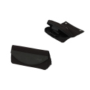 Pfeifentasche Leinen 2er, schwarz mit Kautschuk