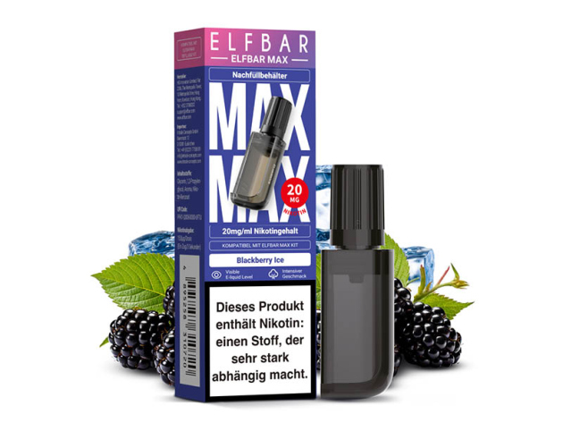 ELFBAR Max Pod - Blackberry Ice (Brombeere, Eis) - E-Shisha - 20mg