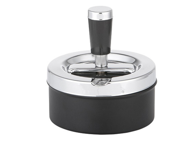 Schleuderaschenbecher "schwarz-silber" farbig, Ø 9cm cm; einzeln