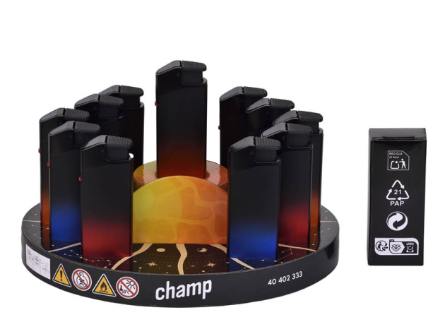 Sturmfeuerzeuge "SOLAR SYSTEM", Jet-Flame,12er Display