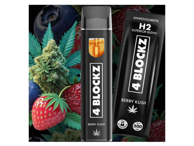 4 Blockz H2 Superior - Berry Kush (Beeren) - E-Shisha - 1 ml - H2 95 %