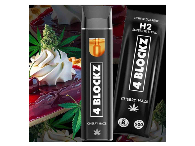 4 Blockz H2 Superior - Cherry Haze (Kirsche) - E-Shisha - 1 ml - H2 95 %