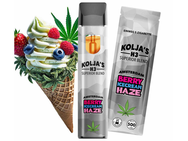Koljas  H3 Superior - Berry Icecream Haze (Beeren, Eiscreme) - E-Shisha - 1 ml - H3 97 %