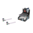 Glaspfeife "Super Heroes" transp., Metallkopf...