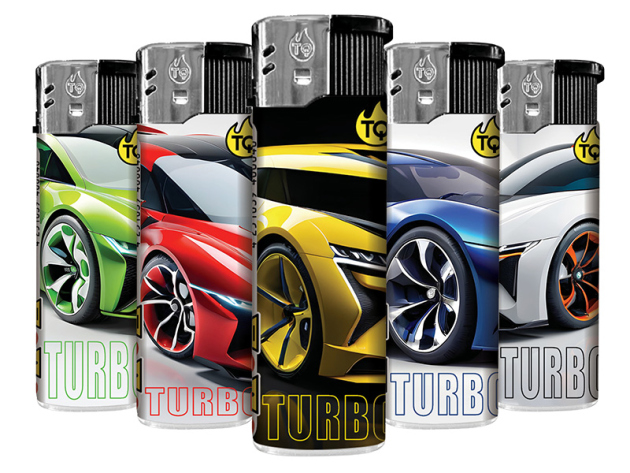 Elektrofeuerzeuge "AI CARS", 5-fach sortiert; 50er Display