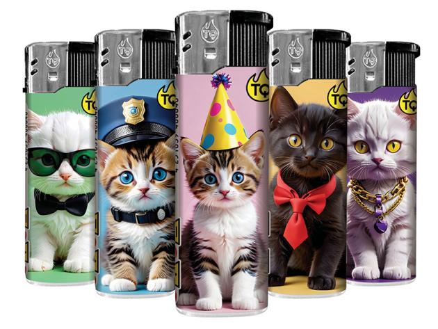 Elektrofeuerzeuge "BABY CATS", 5-fach sortiert; 50er Display