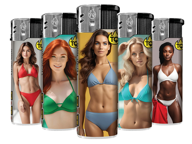 Elektrofeuerzeuge "BIKINIS", 5-fach sortiert; 50er Display