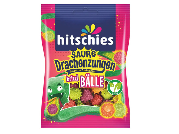Hitschies - Saure Drachenzungen Brizzl Bälle á 100g; 12er Pack