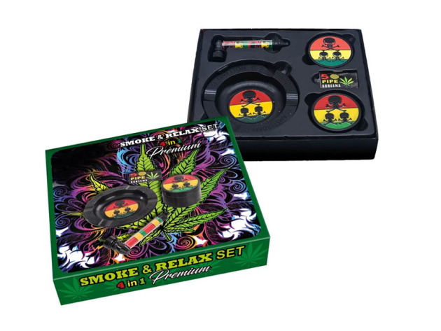 Raucher-Set "Smoke & Relax" Premium 4in1