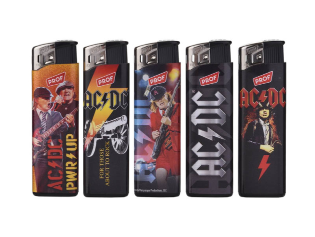 Elektrofeuerzeuge "AC/DC" Fixflame, 5-fach sortiert;  50er Display