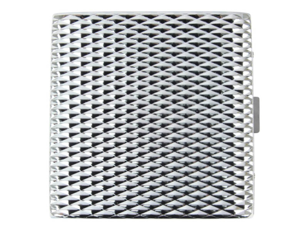 Zigarettenetui "Geriffelt chrom" für 20 Zig., mit Spange