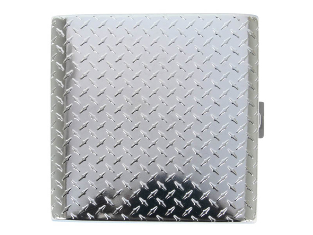 Zigarettenetui "Gemustert chrom" für 20 Zig., mit Spange