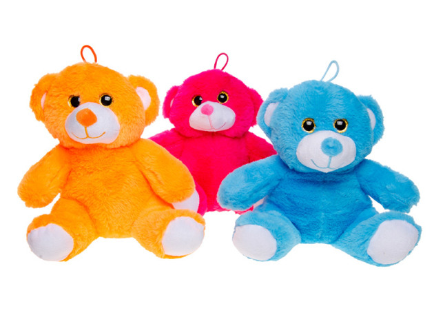 Plüsch Flou Bär ; floureszierend; 3-fach sortiert; ca. 20 cm; einzeln