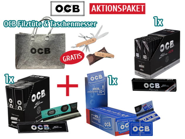 OCB- AKTION + OCB Filztüte & OCB Taschenmesser GRATIS