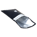 Taschenascher "Sweedz"; schwarz mit Druckknopf;...