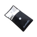 Taschenascher "Sweedz"; schwarz mit Druckknopf; 10er Pack