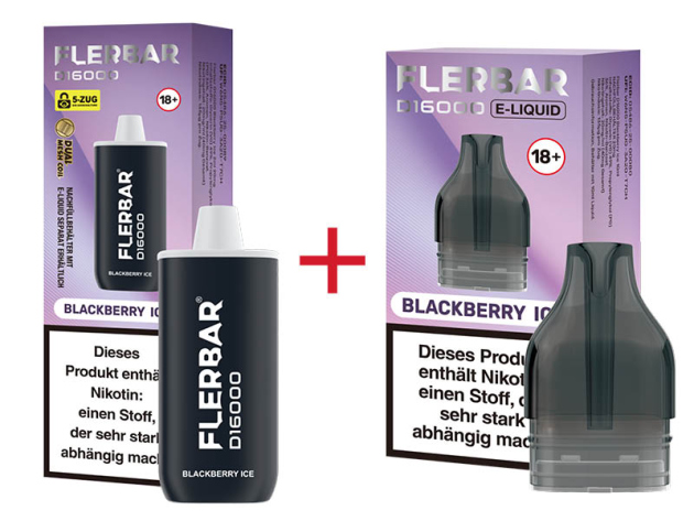 Flerbar D16000 - Blackberry Ice (Blackberry Ice) - 20mg - 16000 Züge