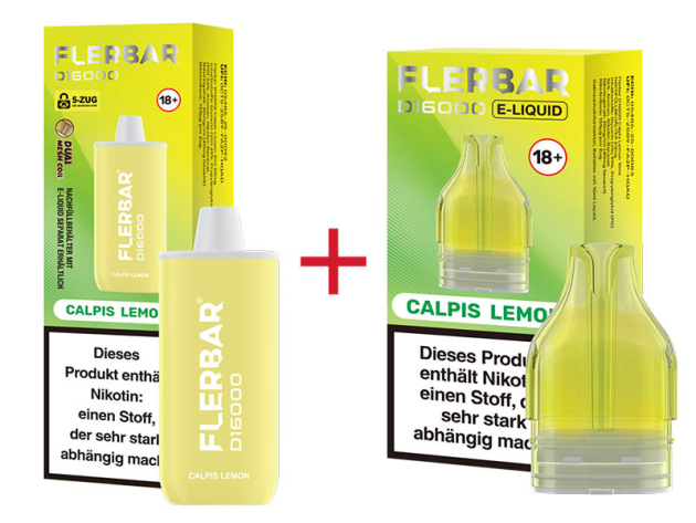 Flerbar D16000 - Calpis Lemon (Lemon) - 20mg - 16000 Züge