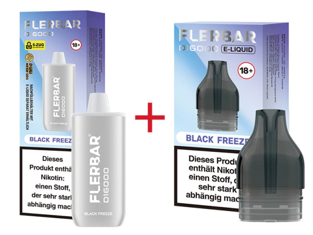 Flerbar D16000 - Black Freez (Blackberry, Ice) - 20mg - 16000 Züge