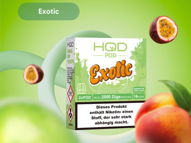 HQD Cirak 2 Pod - Exotic (exotische Frucht) - 18mg - 1000 Züge - 2er Set