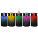 Sturmfeuerzeuge 2in1 "Feuer & Flamme" (Normal+Turbo), 5-fach sortiert, 25er Display