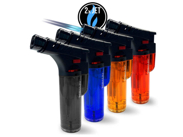 Sturmfeuerzeuge "X2" Jet-Flame, 4-fach sortiert, 12er Display