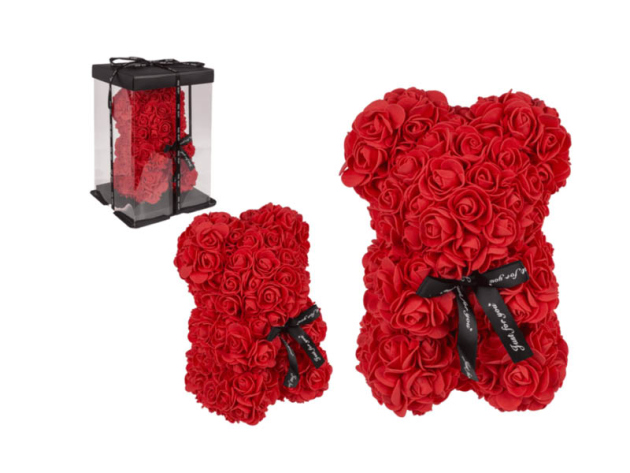 Rosen-Bär, 25 x16 x16 cm in PET Geschenkbox, UVP: 19,99 Euro