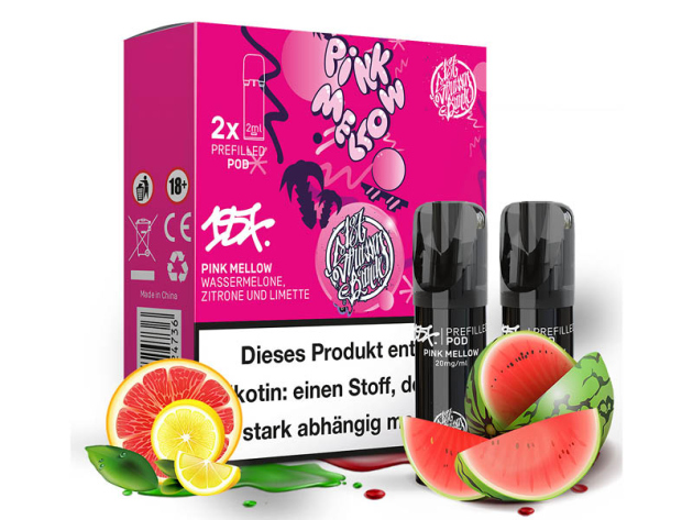187 Strassenbande - Pod (2er Set) - Pink Mellow (Wassermelone, Grapefrucht, Zitrone) - 20mg - ca. 600 Züge