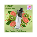 Mega Bar - GEMENI 2000 - Pods - Kiwi Passions Fruit Guave (Kiwi, Maracuja, Guave) - mit Nikotin - 2er Set