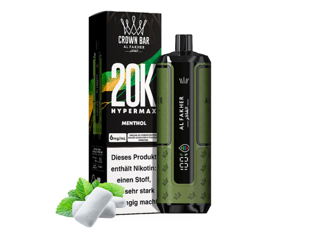 Al Fakher 20K Hypermax Big Puffs - Menthol (Menthol) - 6 mg - 20.000 Züge