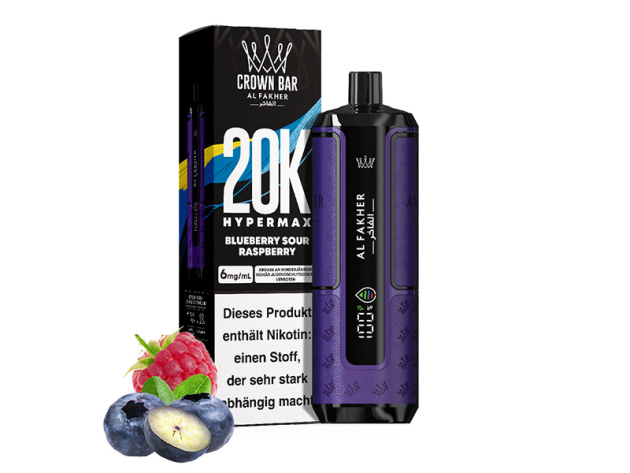 Al Fakher 20K Hypermax Big Puffs - Blueberry Sour Raspberry (Blau- u. saure Himbeere) - 6 mg - 20.000 Züge