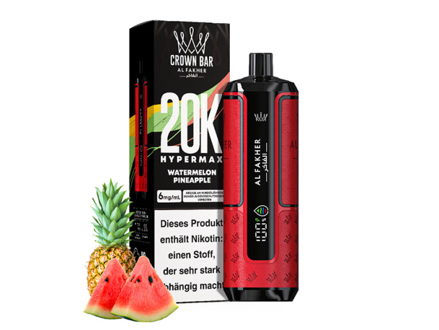 Al Fakher 20K Hypermax Big Puffs - Watermelon Pineapple (Wassermelone, Ananas) - 6 mg - 20.000 Züge