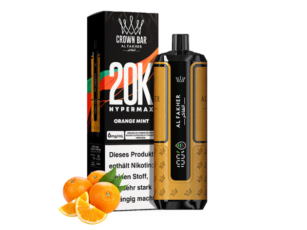 Al Fakher 20K Hypermax Big Puffs - Orange Mint (Orange, Minze) - 6 mg - 20.000 Züge