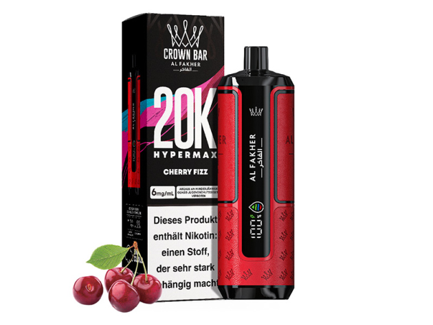 Al Fakher 20K Hypermax Big Puffs - Cherry Fizz (spritzige Kirsche) - 6 mg - 20.000 Züge