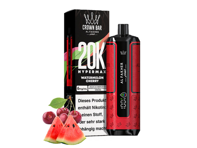 Al Fakher 20K Hypermax Big Puffs - Watermelon Cherry (Wassermelone, Kirsche) - 6 mg - 20.000 Züge