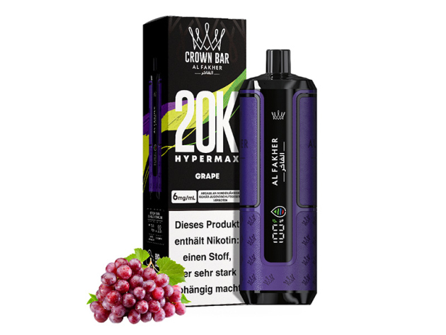 Al Fakher 20K Hypermax Big Puffs - Grape (Traube) - 6 mg - 20.000 Züge