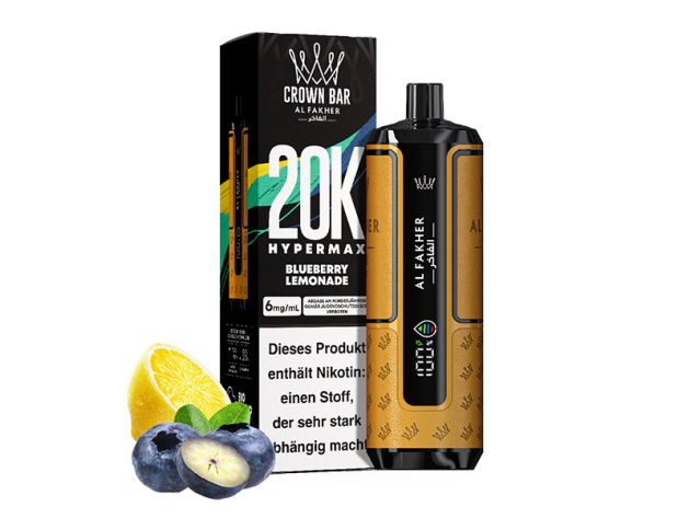 Al Fakher 20K Hypermax Big Puffs - Blueberry Lemonade (Blaubeere, Limonade) - 6 mg - 20.000 Züge